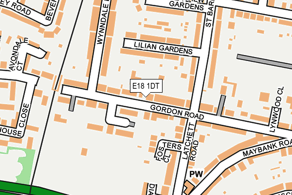 E18 1DT map - OS OpenMap – Local (Ordnance Survey)