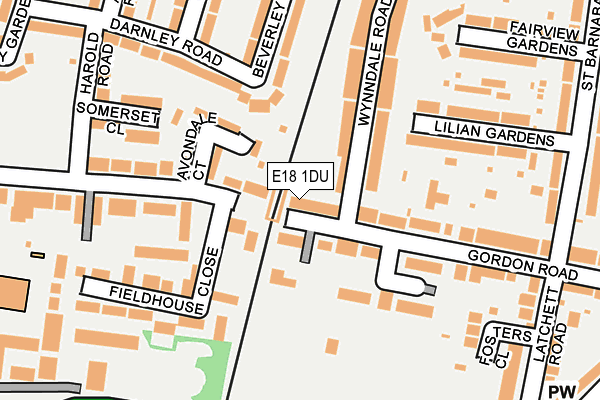 E18 1DU map - OS OpenMap – Local (Ordnance Survey)