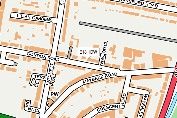 E18 1DW map - OS OpenMap – Local (Ordnance Survey)