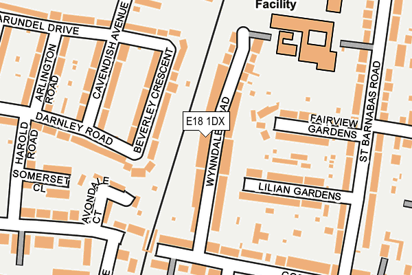 E18 1DX map - OS OpenMap – Local (Ordnance Survey)