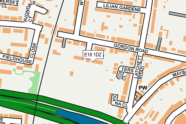 E18 1DZ map - OS OpenMap – Local (Ordnance Survey)