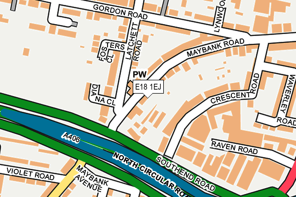 E18 1EJ map - OS OpenMap – Local (Ordnance Survey)