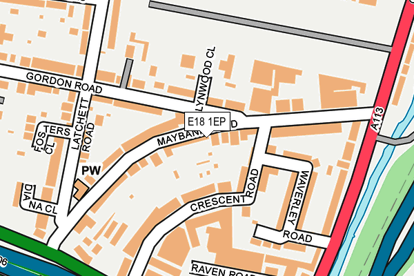 E18 1EP map - OS OpenMap – Local (Ordnance Survey)