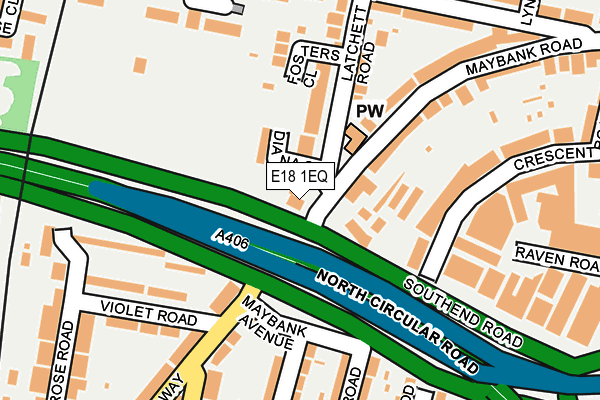 E18 1EQ map - OS OpenMap – Local (Ordnance Survey)