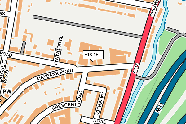 E18 1ET map - OS OpenMap – Local (Ordnance Survey)