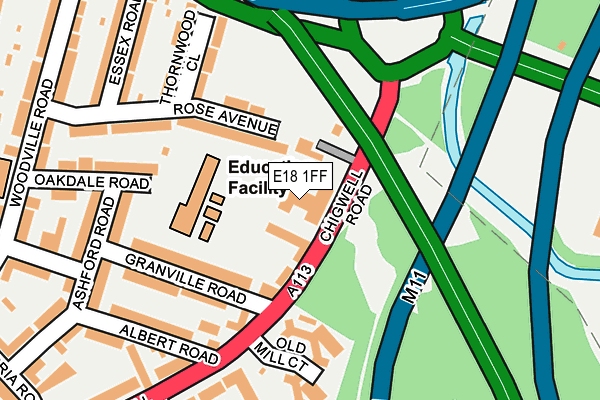 E18 1FF map - OS OpenMap – Local (Ordnance Survey)