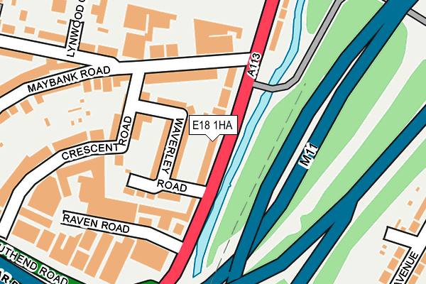 E18 1HA map - OS OpenMap – Local (Ordnance Survey)