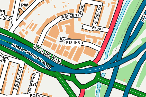 E18 1HB map - OS OpenMap – Local (Ordnance Survey)