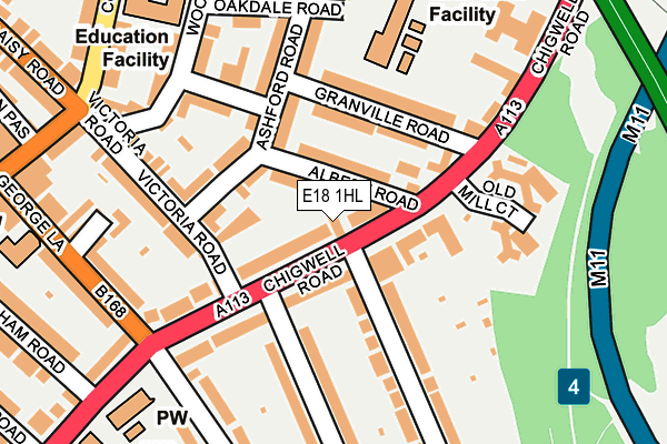 E18 1HL map - OS OpenMap – Local (Ordnance Survey)