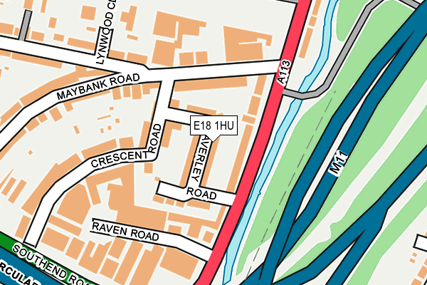 E18 1HU map - OS OpenMap – Local (Ordnance Survey)