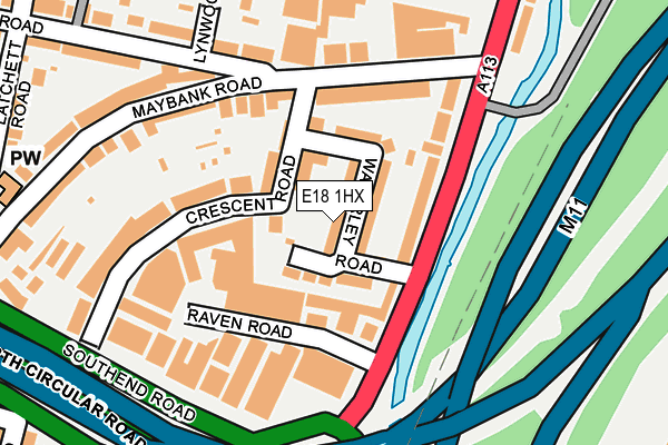 E18 1HX map - OS OpenMap – Local (Ordnance Survey)