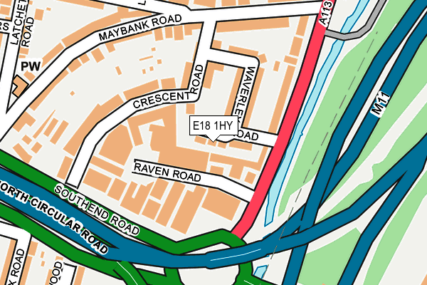 E18 1HY map - OS OpenMap – Local (Ordnance Survey)