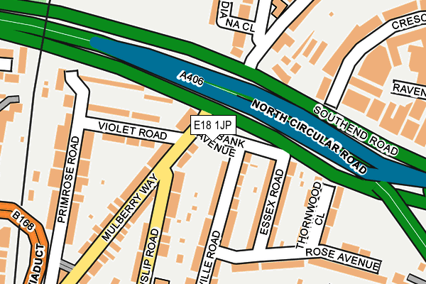 E18 1JP map - OS OpenMap – Local (Ordnance Survey)