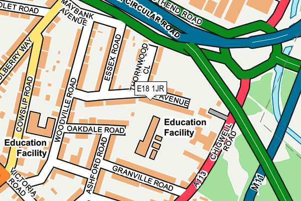 E18 1JR map - OS OpenMap – Local (Ordnance Survey)