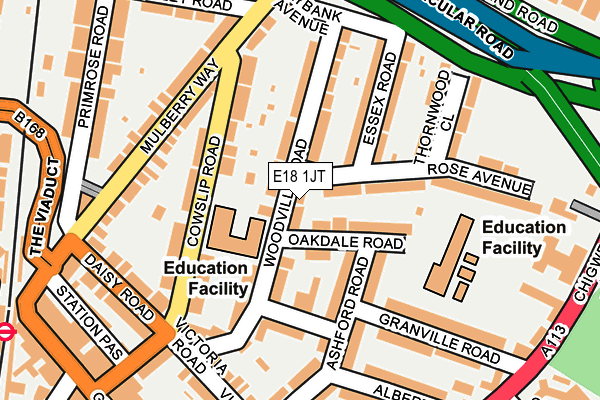 E18 1JT map - OS OpenMap – Local (Ordnance Survey)