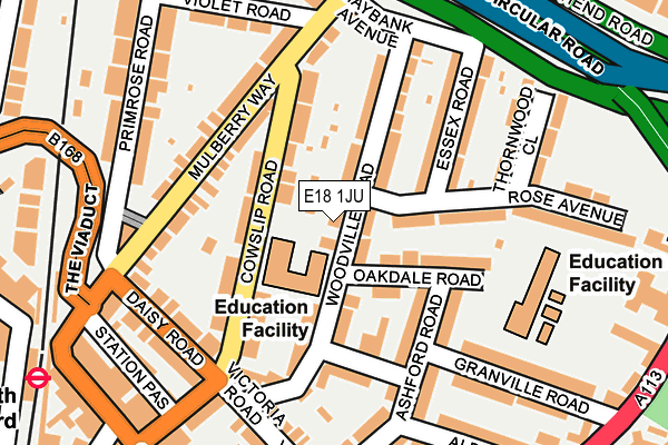 E18 1JU map - OS OpenMap – Local (Ordnance Survey)