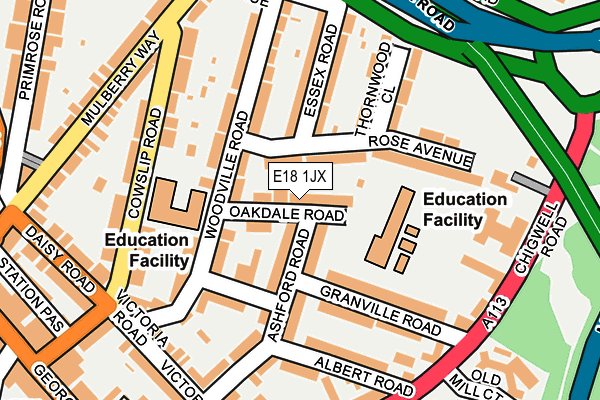 E18 1JX map - OS OpenMap – Local (Ordnance Survey)