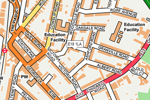 E18 1LA map - OS OpenMap – Local (Ordnance Survey)