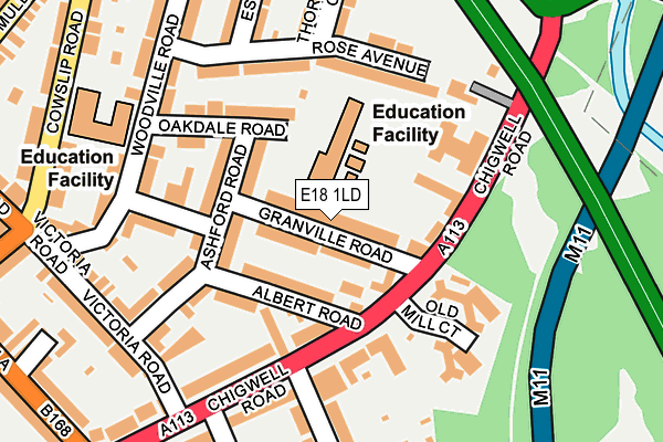 E18 1LD map - OS OpenMap – Local (Ordnance Survey)