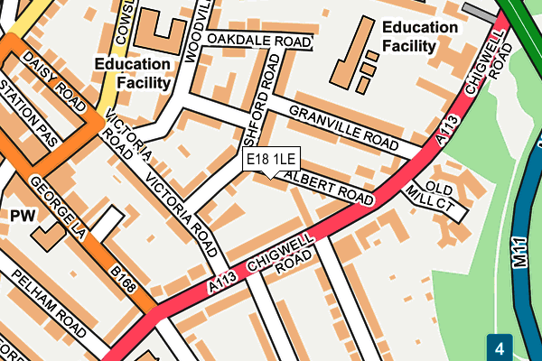 E18 1LE map - OS OpenMap – Local (Ordnance Survey)