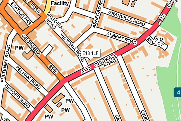 E18 1LF map - OS OpenMap – Local (Ordnance Survey)