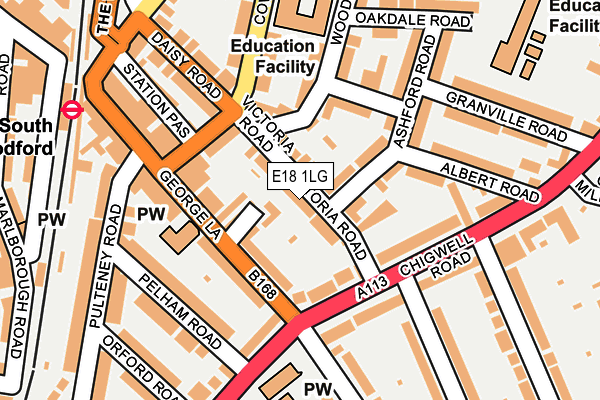 E18 1LG map - OS OpenMap – Local (Ordnance Survey)