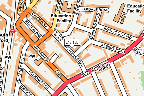 E18 1LL map - OS OpenMap – Local (Ordnance Survey)