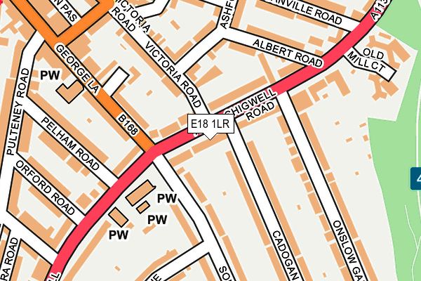 E18 1LR map - OS OpenMap – Local (Ordnance Survey)