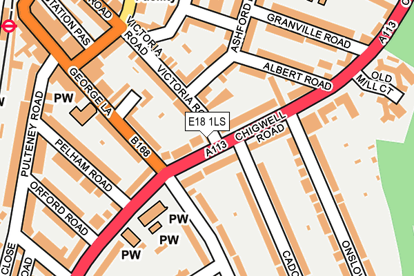 E18 1LS map - OS OpenMap – Local (Ordnance Survey)