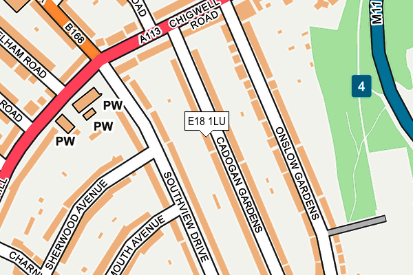 E18 1LU map - OS OpenMap – Local (Ordnance Survey)