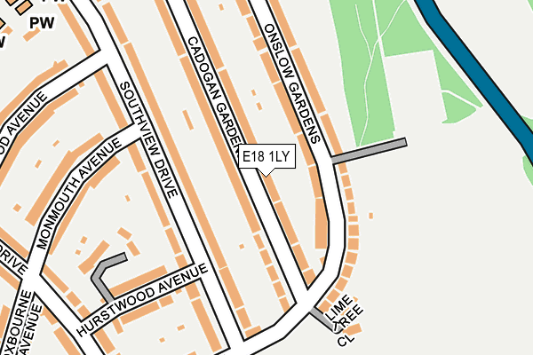 E18 1LY map - OS OpenMap – Local (Ordnance Survey)