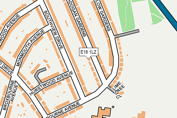 E18 1LZ map - OS OpenMap – Local (Ordnance Survey)