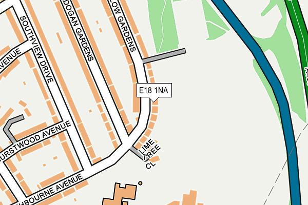 E18 1NA map - OS OpenMap – Local (Ordnance Survey)