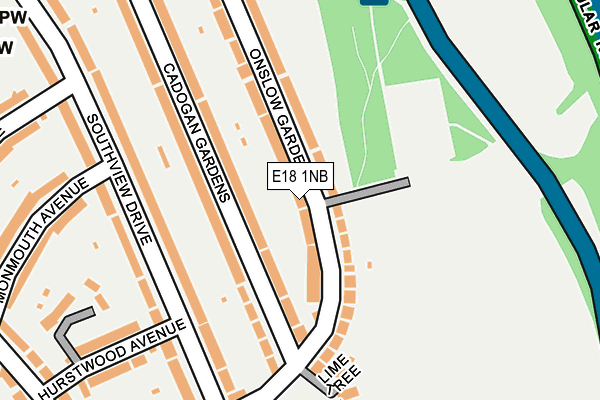 E18 1NB map - OS OpenMap – Local (Ordnance Survey)