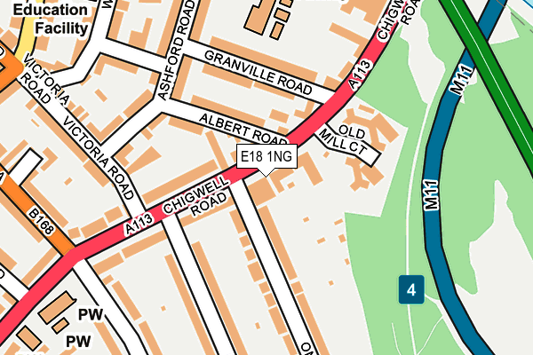 E18 1NG map - OS OpenMap – Local (Ordnance Survey)