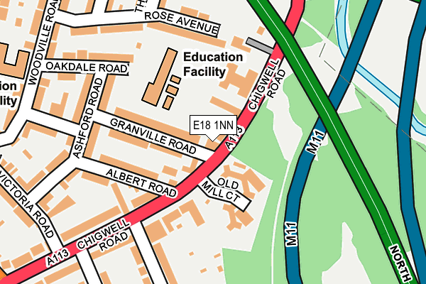 E18 1NN map - OS OpenMap – Local (Ordnance Survey)