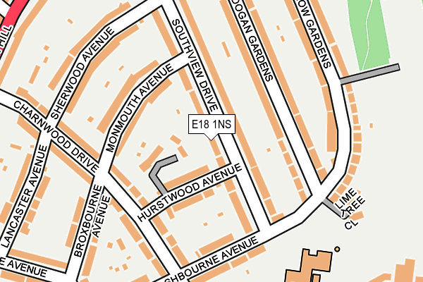 E18 1NS map - OS OpenMap – Local (Ordnance Survey)