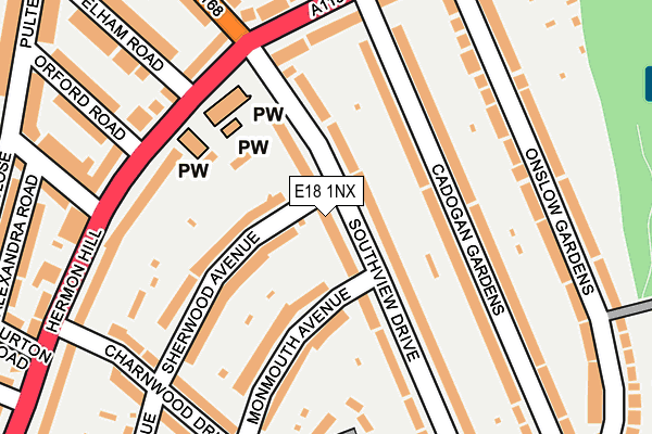 E18 1NX map - OS OpenMap – Local (Ordnance Survey)
