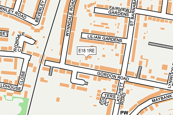 E18 1RE map - OS OpenMap – Local (Ordnance Survey)