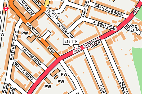 E18 1TP map - OS OpenMap – Local (Ordnance Survey)