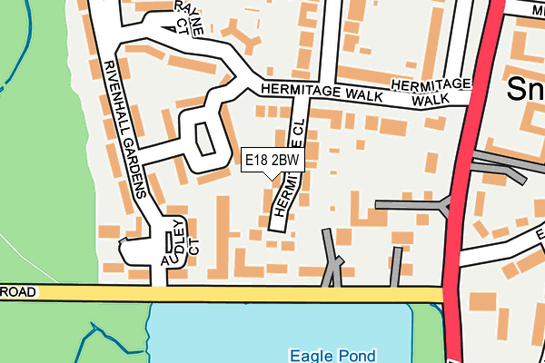 E18 2BW map - OS OpenMap – Local (Ordnance Survey)