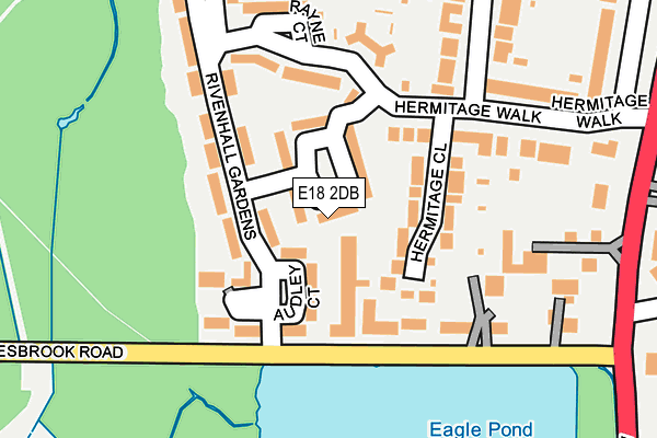 E18 2DB map - OS OpenMap – Local (Ordnance Survey)