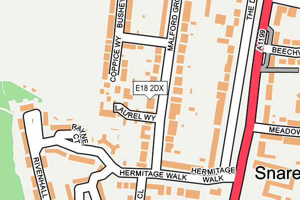E18 2DX map - OS OpenMap – Local (Ordnance Survey)