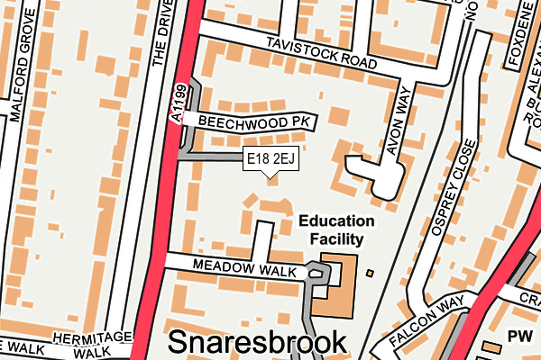 E18 2EJ map - OS OpenMap – Local (Ordnance Survey)