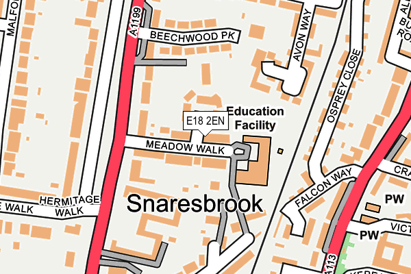 E18 2EN map - OS OpenMap – Local (Ordnance Survey)