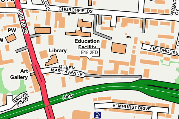 E18 2FD map - OS OpenMap – Local (Ordnance Survey)