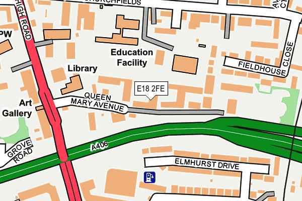 E18 2FE map - OS OpenMap – Local (Ordnance Survey)