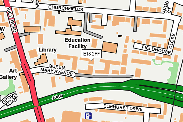 E18 2FF map - OS OpenMap – Local (Ordnance Survey)