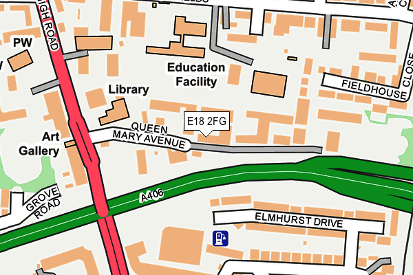 E18 2FG map - OS OpenMap – Local (Ordnance Survey)