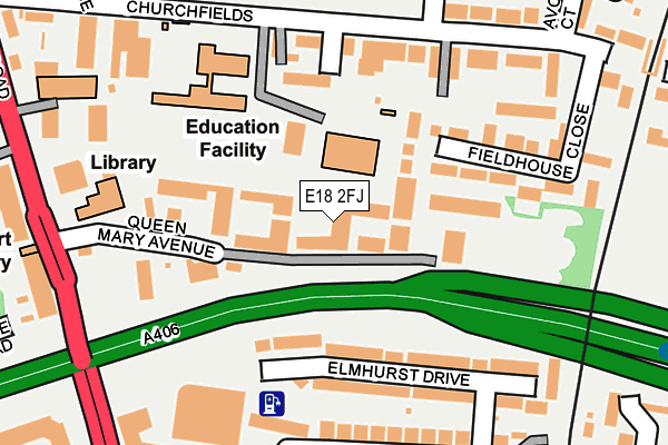 E18 2FJ map - OS OpenMap – Local (Ordnance Survey)